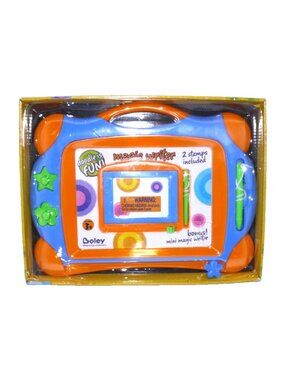Boley Magic Writer 13 x 9" toy drawing tablet with Mini Writer blue & orange New